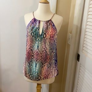 Marciano pastel snake tunic w chain straps